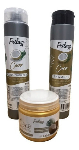 Shampoo + Acondicionador + Baño Coco X240g Frilayp
