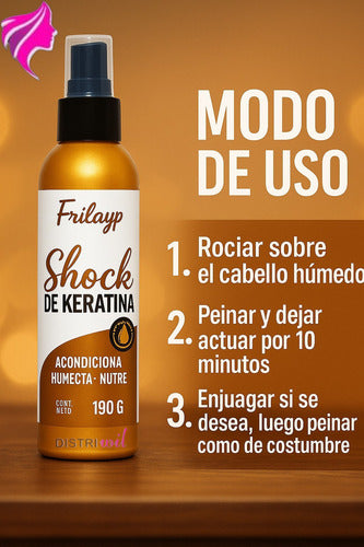 Kit Keratina Booster 50cc + Spray Shock Keratin 190g Frilayp
