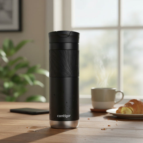 Termo Acero Inox Sistema Snapseal Byron 710 Ml Contigo Negro Byron 2.0 Nuevo