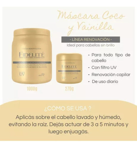 Kit Fidelite Coco Y Vainilla Renovacion Mascara 1000g + 270g