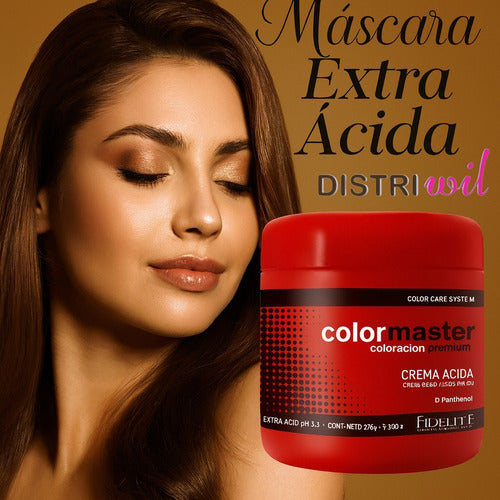 Combo Fidelite Mascaras Capilares Crema Extra Acida X270ml X3 Unidades Restaura Sella Cuticula Antifrizz Protege Fibra Capilar Brillo Hidratacion - Ideal Uso Post Decoloracion Alisado Coloracion