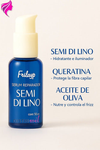 Serum Reparador Semi Di Lino Frilayp X50cc Repara Puntas
