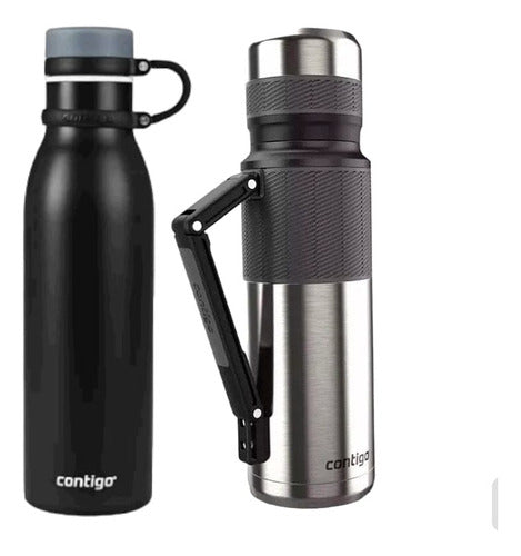 Kit Contigo Botella C/tapa 591cc +termo Acero Inoxidable 1l Acero