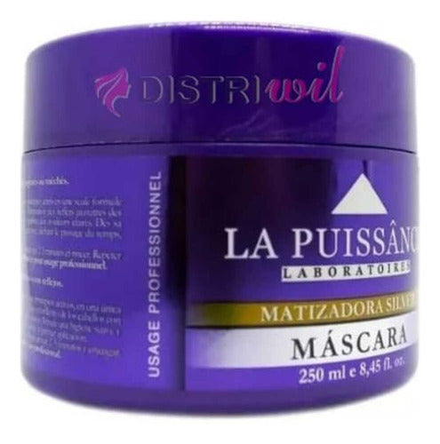 La Puissance Laboratoires Kit 3 Mascaras Capilares Matizador Silver X250ml Uso Profesional Cabellos Grises Rubios Platinados Con Reflejos Ideal Peluqueria Salon Barberia