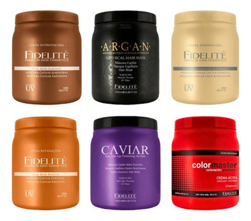Kit Mascara Capilar Argan Mythical X250ml + Caviar Hidro Nutritivo X250ml Fidelite