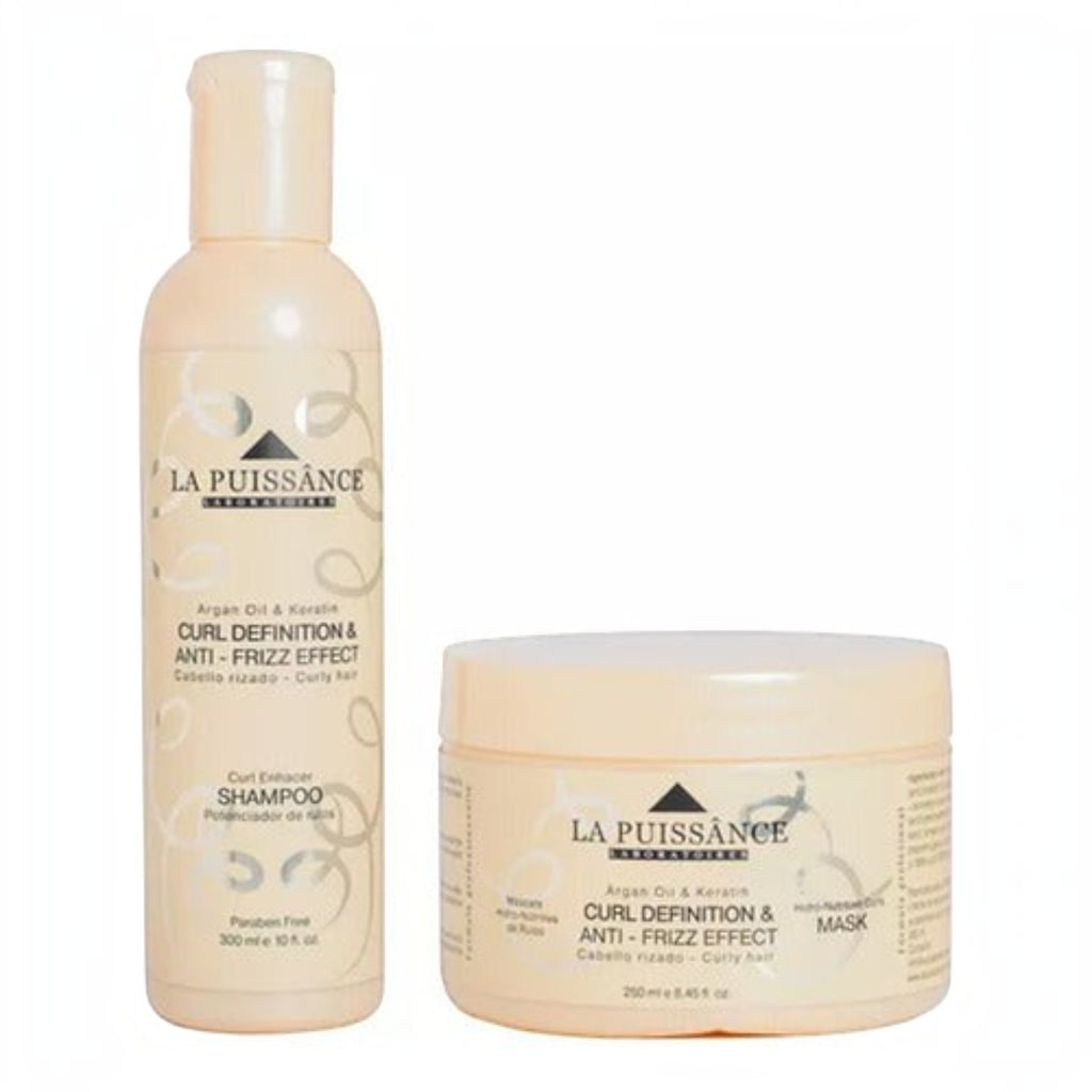 La Puissance Kit Shampoo Acondicionador Máscara Crema Rulos