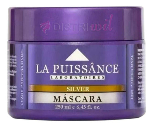 La Puissance Laboratoires Kit 3 Mascaras Capilares Matizador Silver X250ml Uso Profesional Cabellos Grises Rubios Platinados Con Reflejos Ideal Peluqueria Salon Barberia