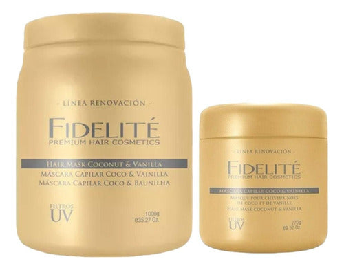 Kit Fidelite Coco Y Vainilla Renovacion Mascara 1000g + 270g