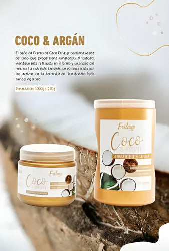 Baño De Crema Coco Botox + Argan + Keratina X 1kg X 3 Uni