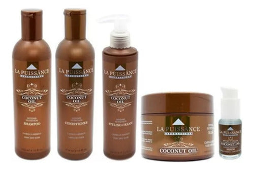 Kit Coconut Shampo Acondicionador Crema Peinar Serum Mascara