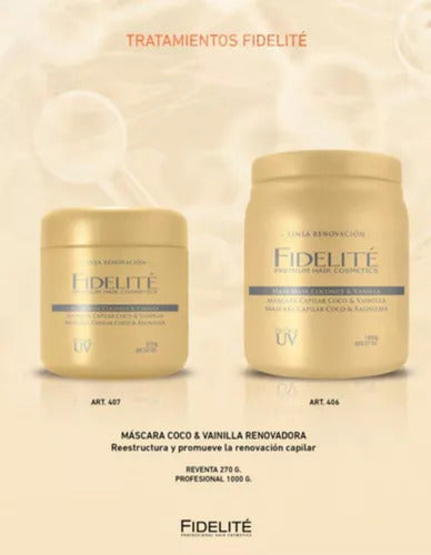 Kit Fidelite Coco Y Vainilla Renovacion Mascara 1000g + 270g
