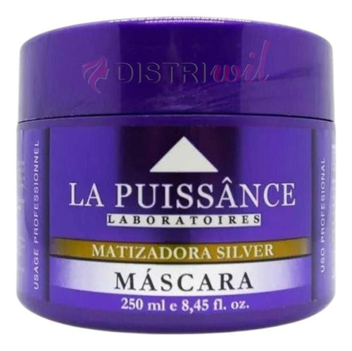 La Puissance Laboratoires Kit 3 Mascaras Capilares Matizador Silver X250ml Uso Profesional Cabellos Grises Rubios Platinados Con Reflejos Ideal Peluqueria Salon Barberia