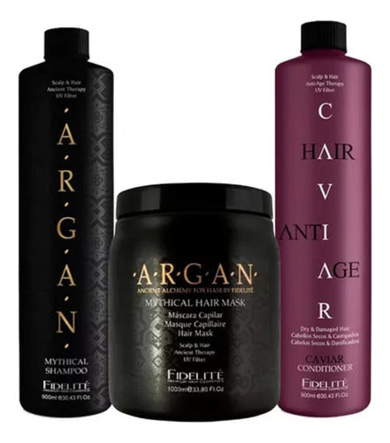 Pack Fidelite Shampoo Argan + Acond Secos + Mask Argan 1000g