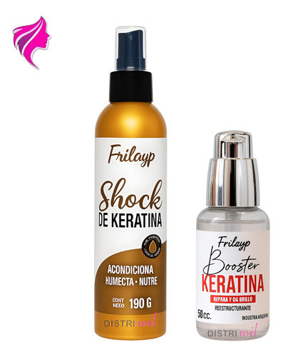 Kit Keratina Booster 50cc + Spray Shock Keratin 190g Frilayp