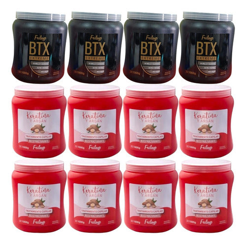 Baño De Crema Keratina Argan X8 Uni + 4 Botox X1000