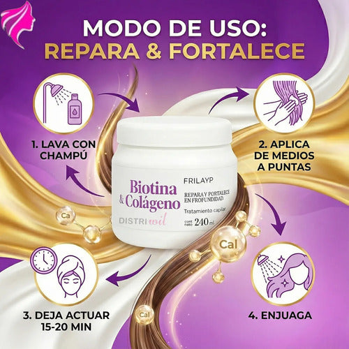 Mascara Capilar Biotina Y Colageno Frilayp X240ml