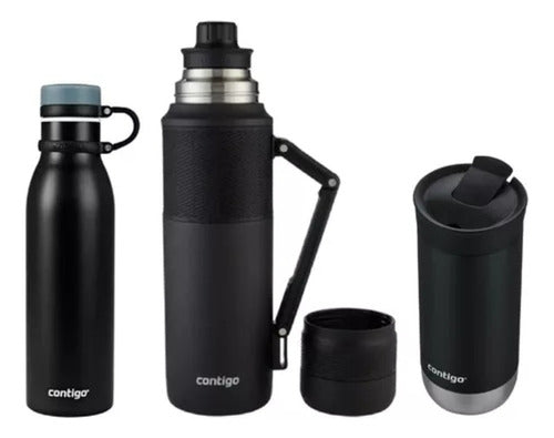 Kit Contigo Botella C/tapa 591cc +termo Acero Inoxidable 1l Acero