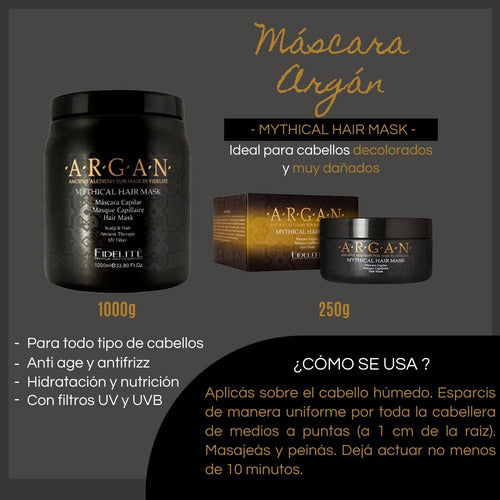 Kit Argan Mythical Mascara + Acondicionador + Shampoo X1000g