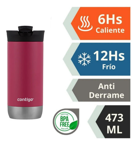 Vaso Termico Contigo X473ml Dragon Fruit De Acero Inoxidable Dragon Fruit Lisa