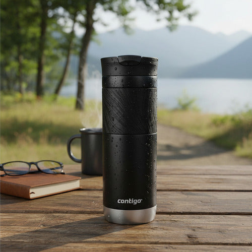 Termo Acero Inox Sistema Snapseal Byron 710 Ml Contigo Negro Byron 2.0 Nuevo