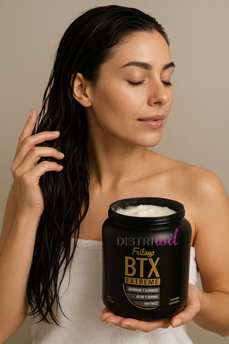 Kit 3 Baños De Crema Frilayp Botox + Keratina Y Argan + Lino Con Acido Hialuronico X1000g X3 Unidades - Reconstruye Fibra Capilar Hidrata Suaviza Renueva Revitaliza Nutre