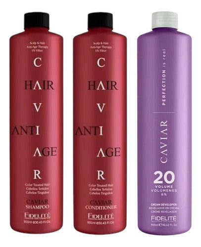 Combo Shampoo + Acondicionador + Revelador Teñidos Fidelite