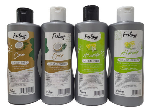 Shampoo + Acondicionador Coco Acido X 970 Ml X 4 Uni