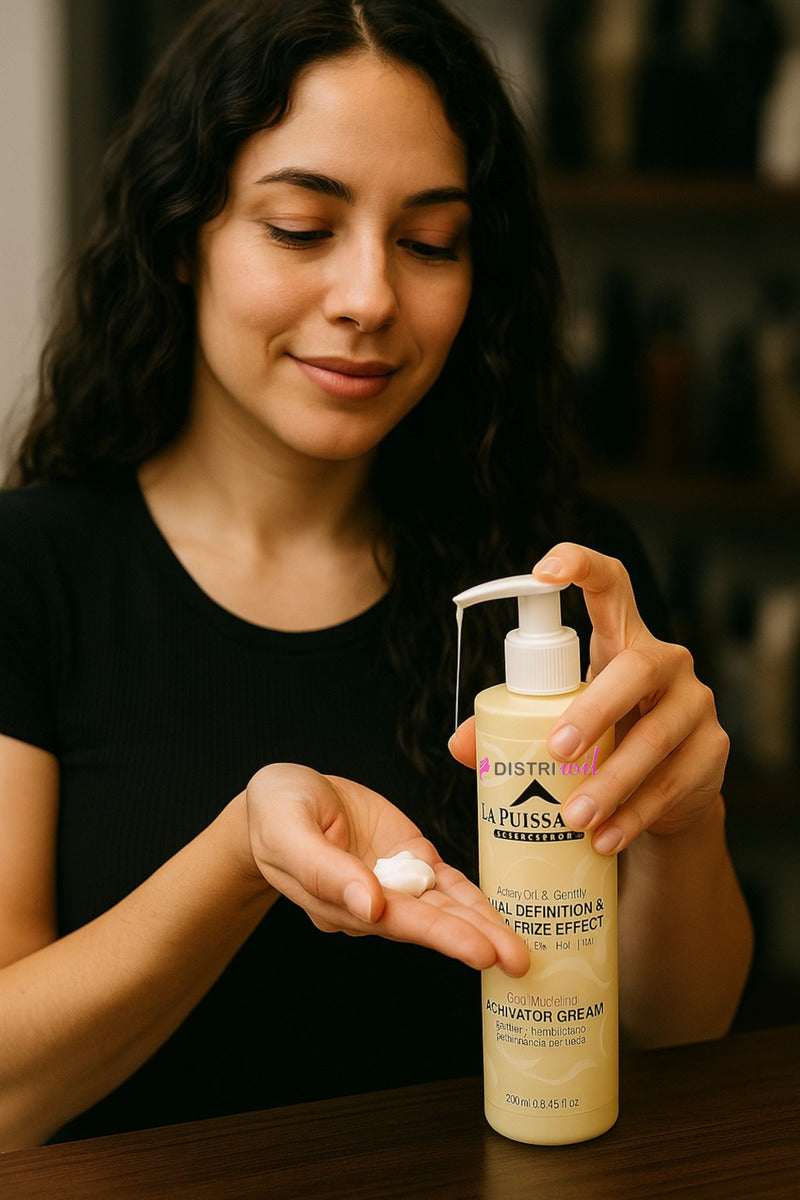 Crema Peinar Rulos Modeladora Curly La Puissance X250ml Ideal Uso Profesional Estetica Peluqueria Salon Belleza - Rulos Hidratados Brillosos Nutridos