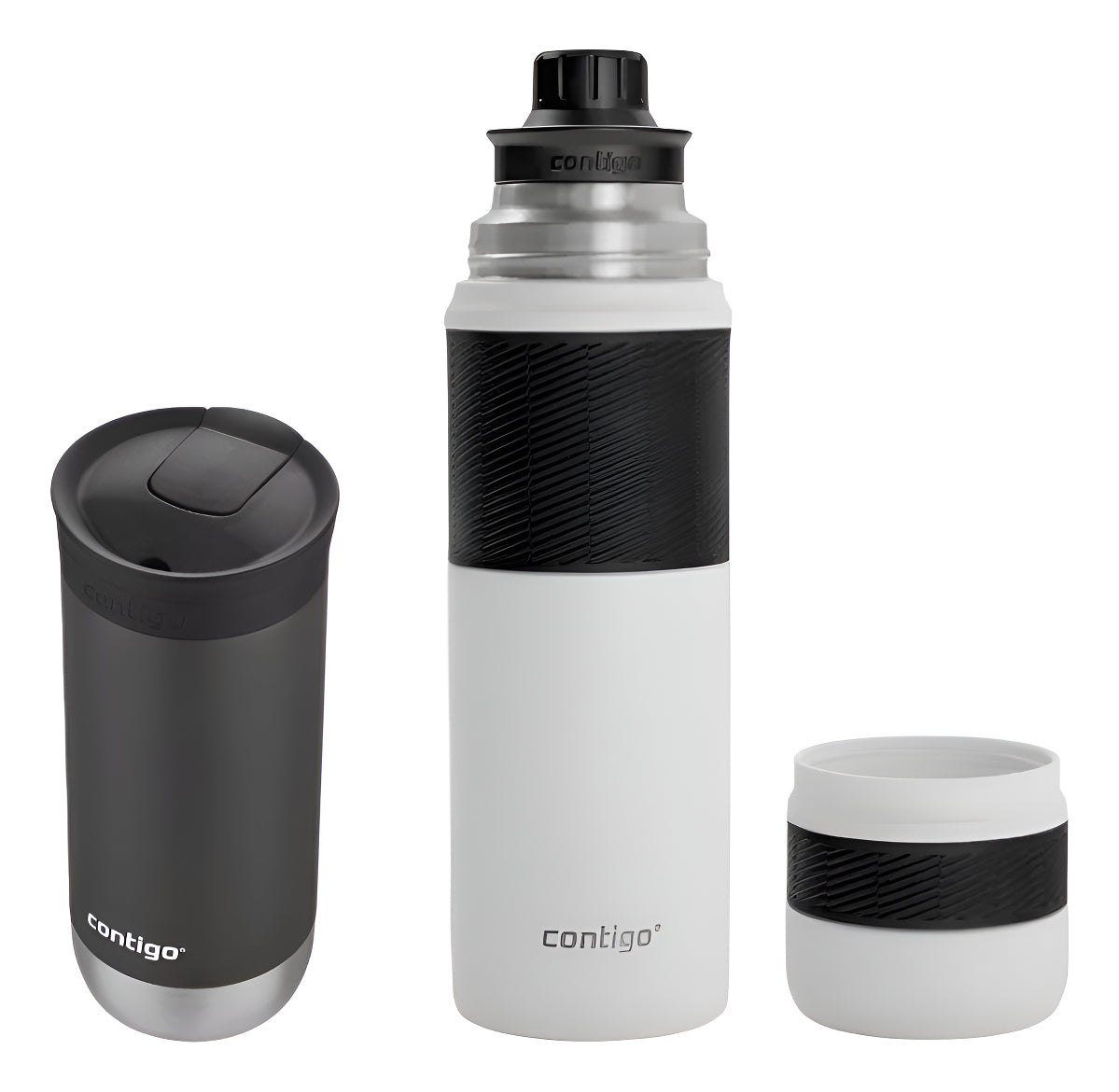Termo Contigo Salt X739ml + Huron Sake X473ml 30hs Calor Blanco