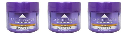 La Puissance Laboratoires Kit 3 Mascaras Capilares Matizador Silver X250ml Uso Profesional Cabellos Grises Rubios Platinados Con Reflejos Ideal Peluqueria Salon Barberia