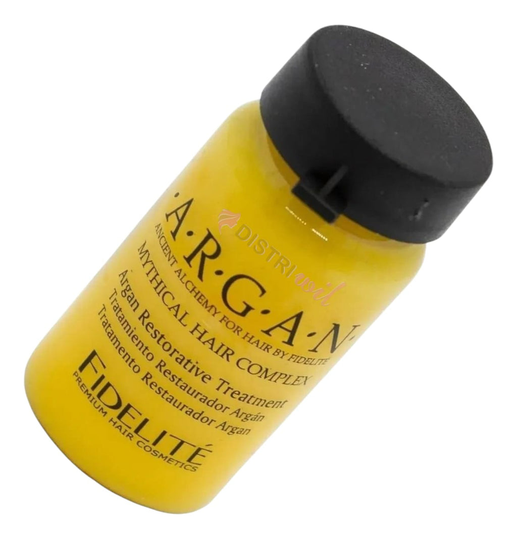 Caja Ampollas Argan Puro Mythical Nutritiva Hidratante Humectante Con Filtro Uv 12 Unidades Intensivas Brillo Premium Uso Profesional Salon Belleza Restauracion Fidelite