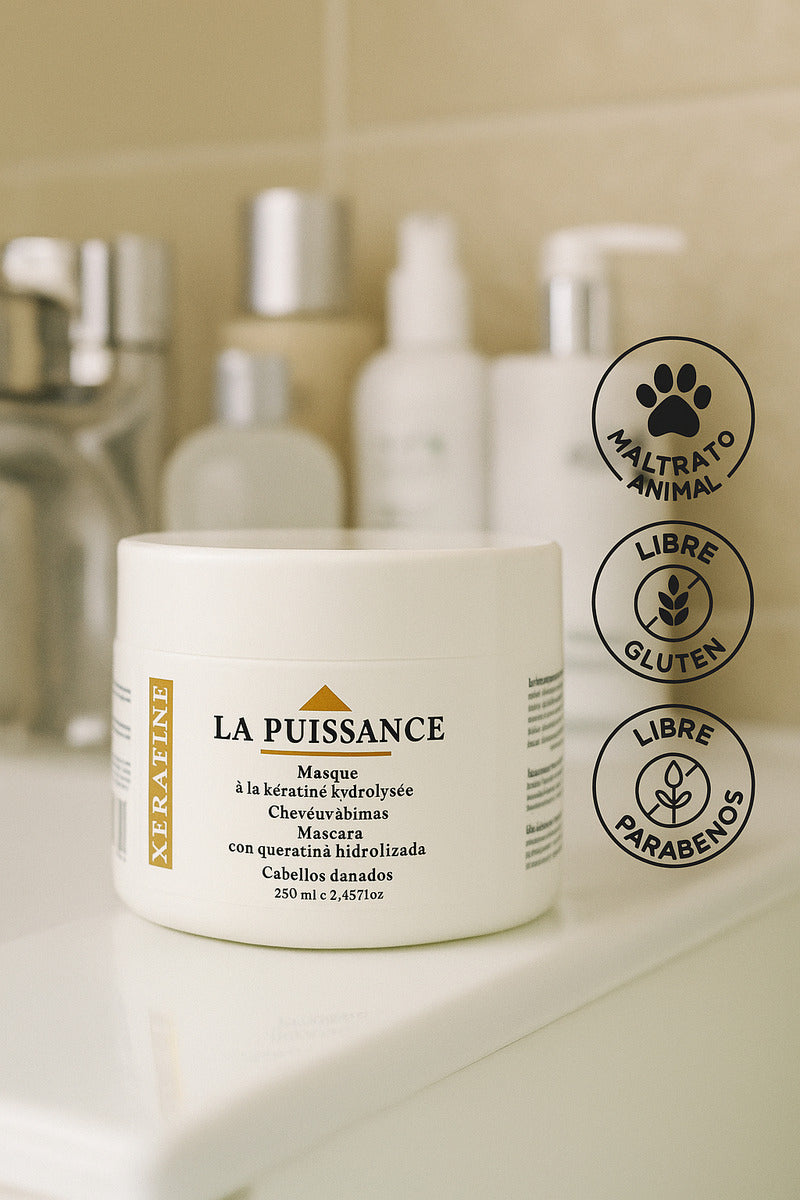 Tratamiento Capilar Keratina Hidrolizada X250g La Puissance Cabellos Dañados - Nutricion Brillo Suavidad Hidratacion - Uso Profesional Ideal Estetica Salon