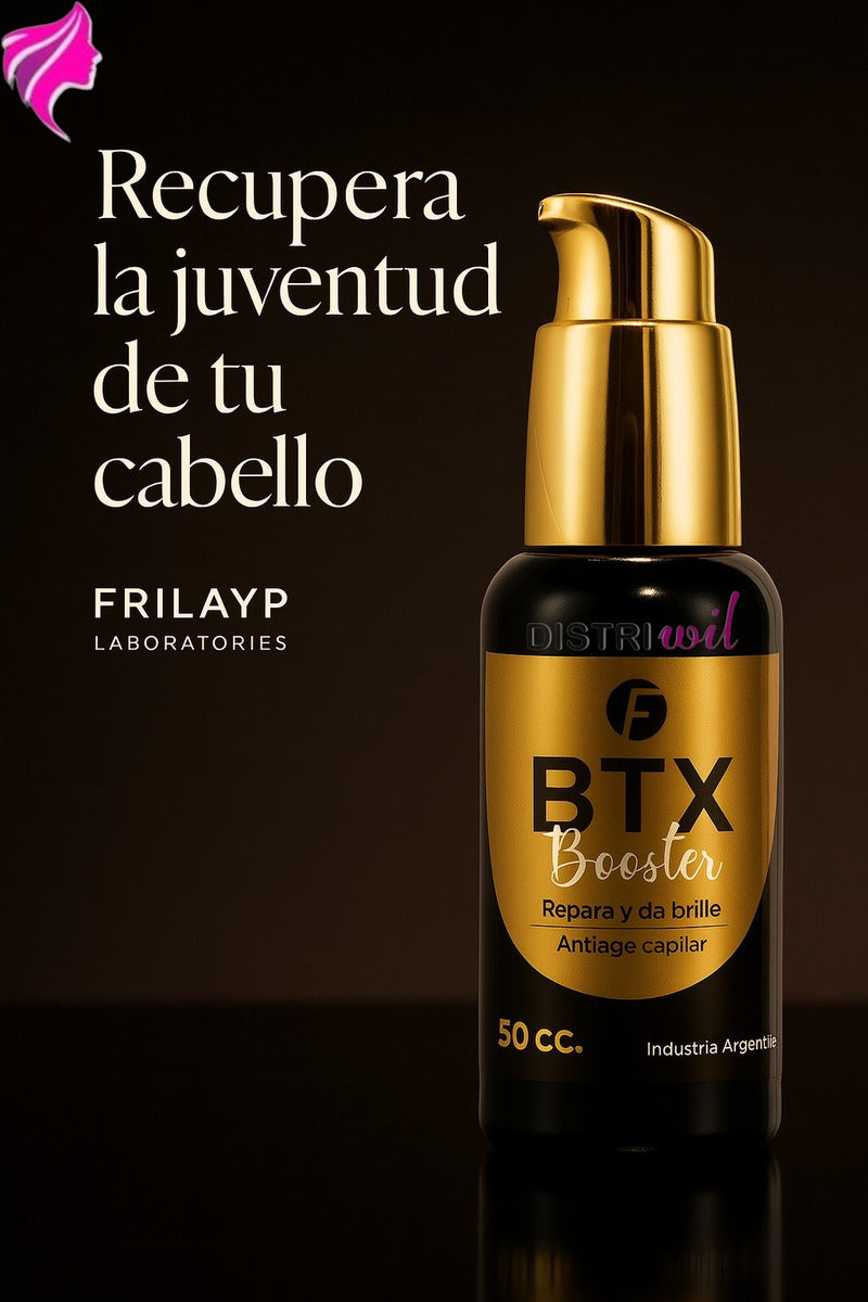 Booster Btx Frilayp X50cc Reparacion Y Brillo Antiage Capilar - Hidrata Suaviza Con Nutrientes Esenciales Uso Profesional - Reestructurante Serum Humectante