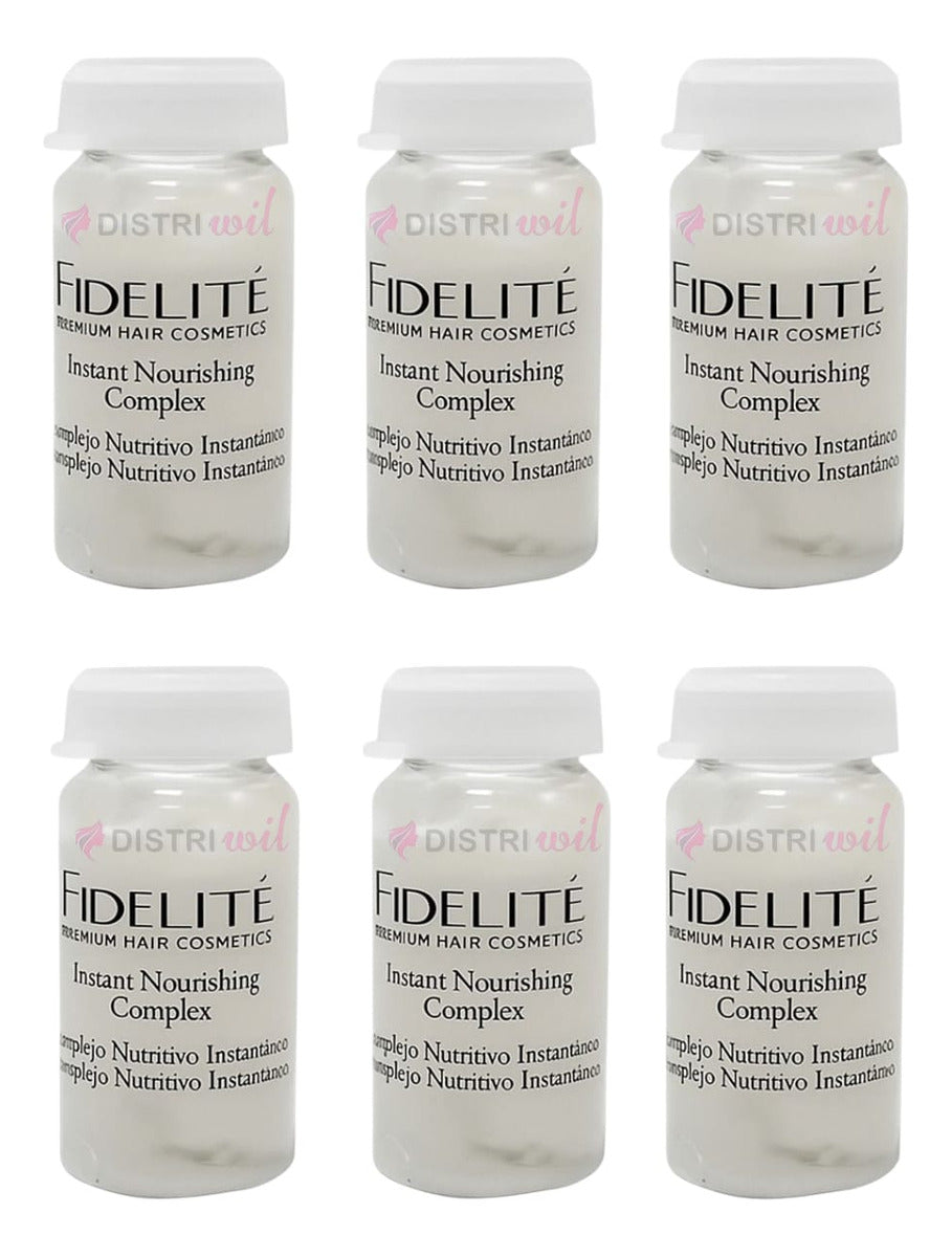 Caja De Ampollas Complejo Nutritivo X12 Unidades Fidelite Recupera la Nutricion Natural A Tu Cabello Suavidad Antifrizz Hidratacion Brillo Humectacion Reparacion Reestructurante