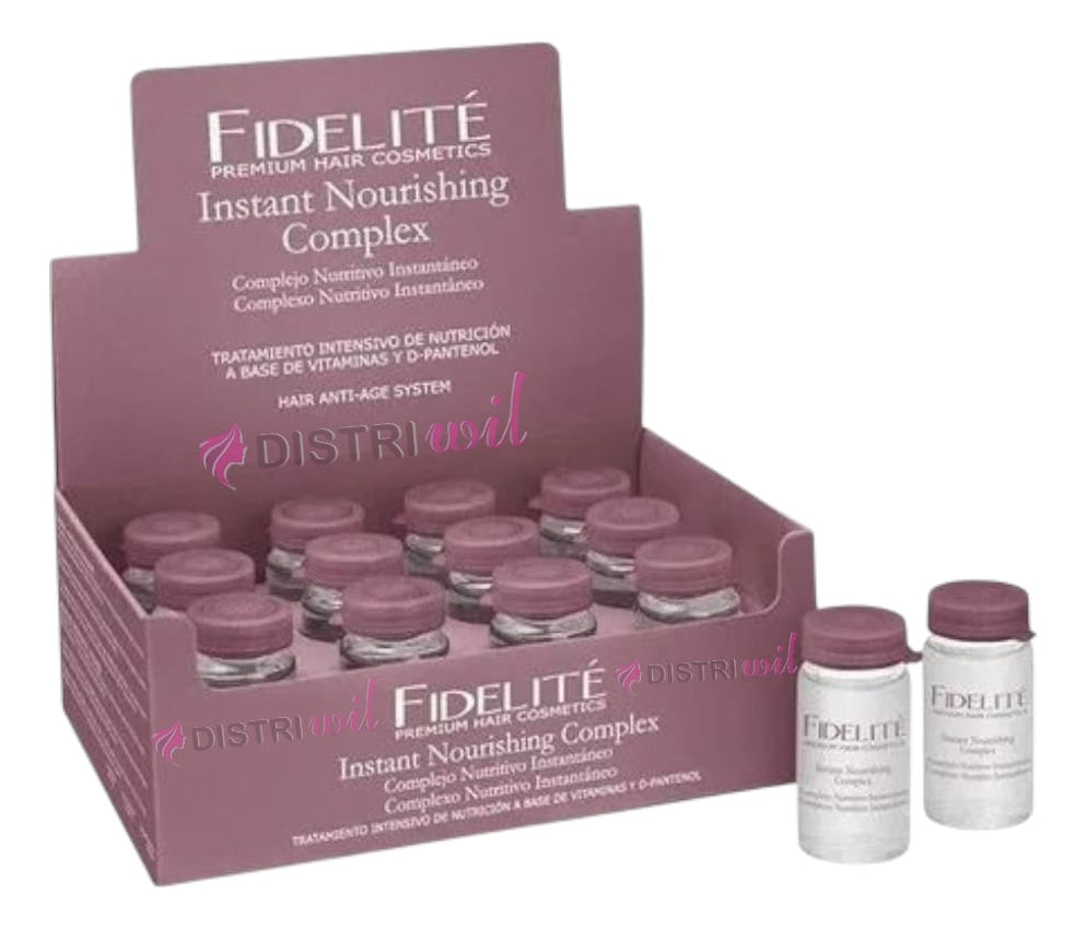Caja De Ampollas Complejo Nutritivo X12 Unidades Fidelite Recupera la Nutricion Natural A Tu Cabello Suavidad Antifrizz Hidratacion Brillo Humectacion Reparacion Reestructurante