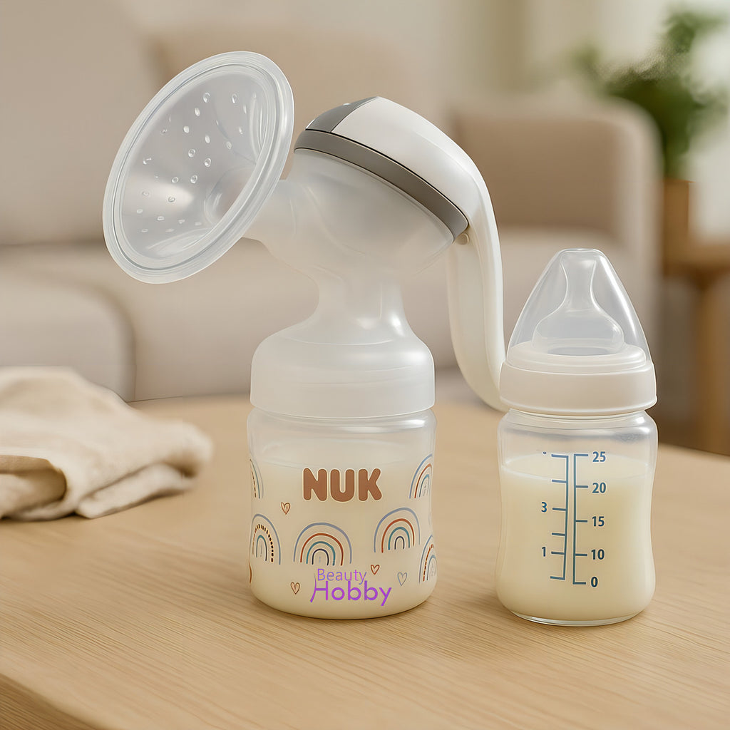 Sacaleches Manual Nuk Para Bebés - Almohadilla Siliconada Suave Y Aterciopelada Con Palanca Ajustadora De Ritmo Y Fuerza De Succion - Libre Bpa Con Granulado Fino Que Estimula El Flujo De Leche