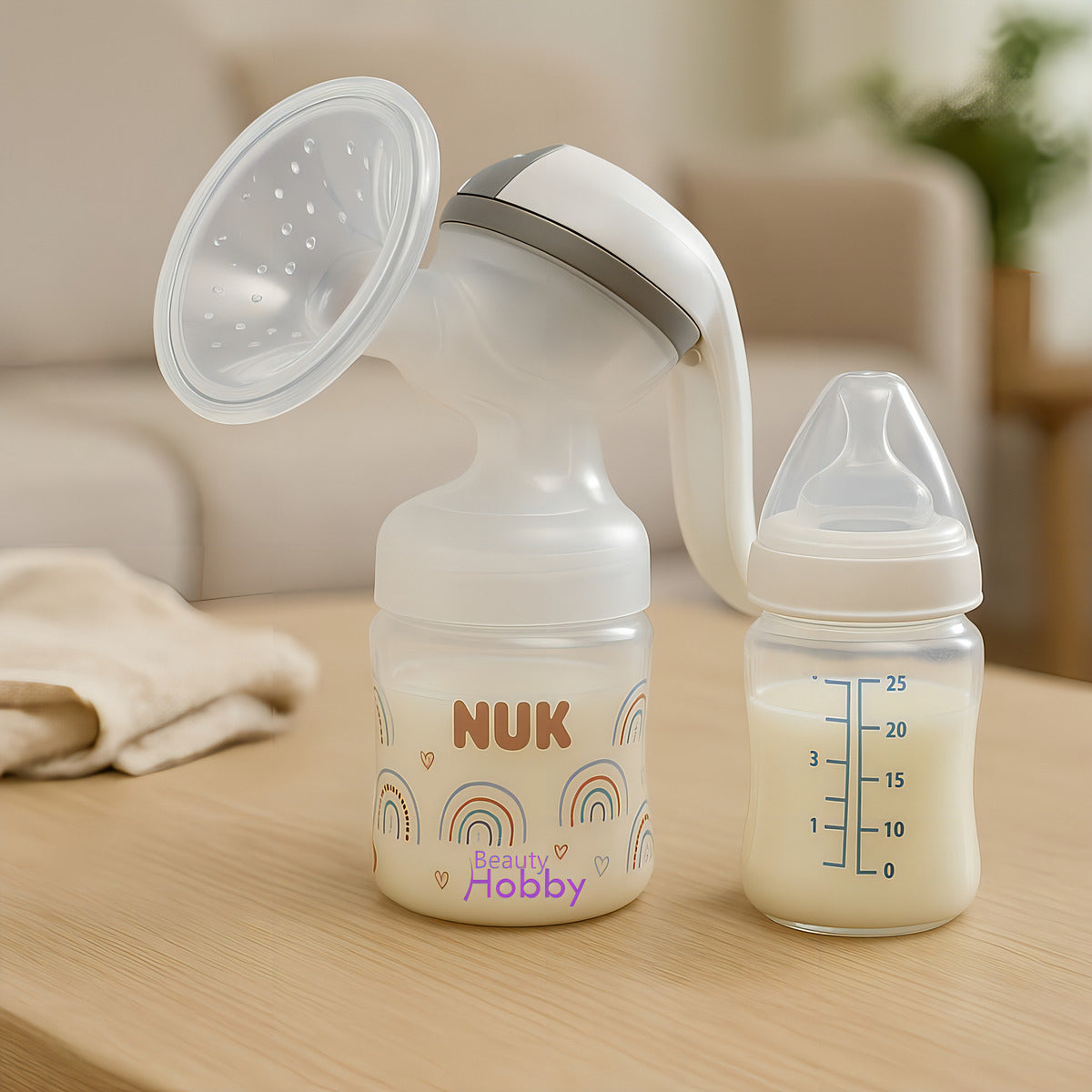 Sacaleches Manual Nuk Para Bebés - Almohadilla Siliconada Suave Y Aterciopelada Con Palanca Ajustadora De Ritmo Y Fuerza De Succion - Libre Bpa Con Granulado Fino Que Estimula El Flujo De Leche