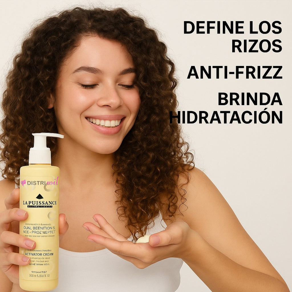 Crema Peinar Rulos Modeladora Curly La Puissance X250ml Ideal Uso Profesional Estetica Peluqueria Salon Belleza - Rulos Hidratados Brillosos Nutridos