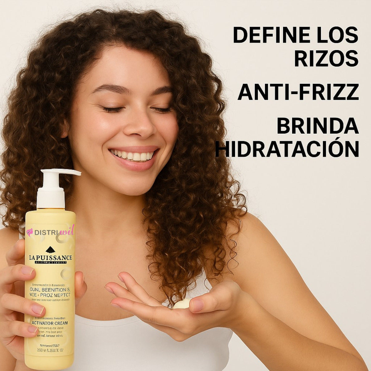 Crema Peinar Rulos Modeladora Curly La Puissance X250ml Ideal Uso Profesional Estetica Peluqueria Salon Belleza - Rulos Hidratados Brillosos Nutridos