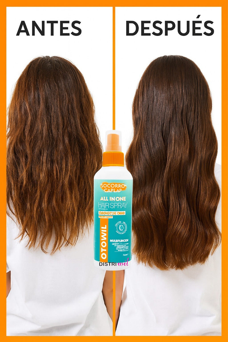 Tratamiento En Spray Otowil X3 Uni Socorro Capilar X180ml Con Aceite De Argan All In One Hair - Anti Frizz Multifuncion Reparador Protector Termico Sin Enjuague Reconstruccion
