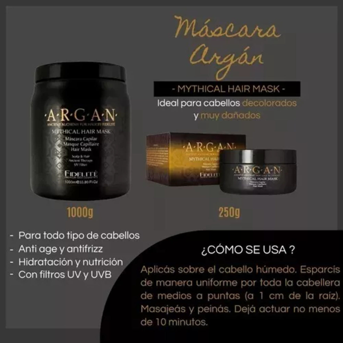Combo Mascaras Fidelite Argan Mythical + Almendra X1000ml