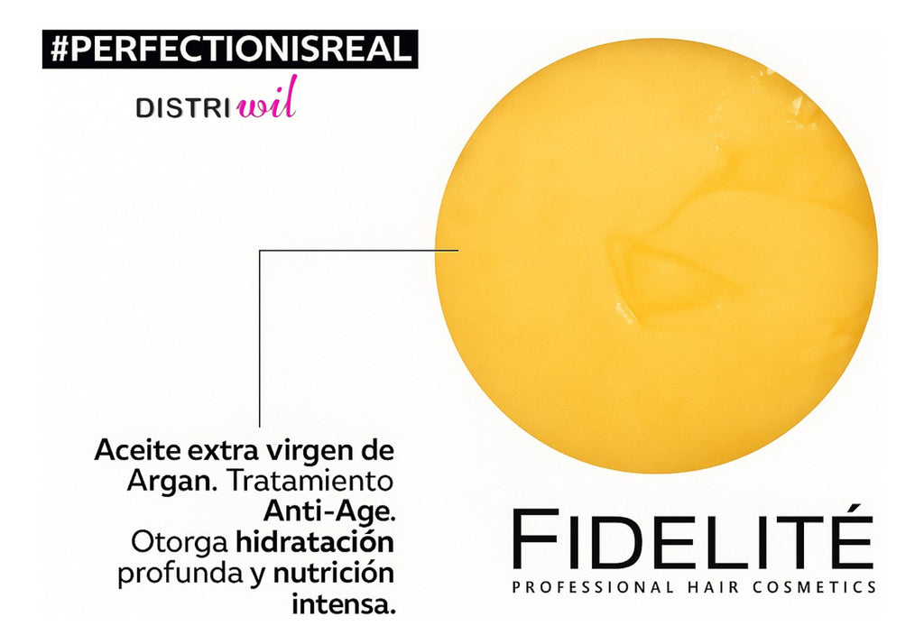 Kit Fidelite X3 Mascaras Capilares Argan Mythical + Keratina Reestructurante + Coco Con Vainilla X1000ml - Nutricion Brillo Suavidad Restauracion Hidratacion - Renueva Fibra Capilar
