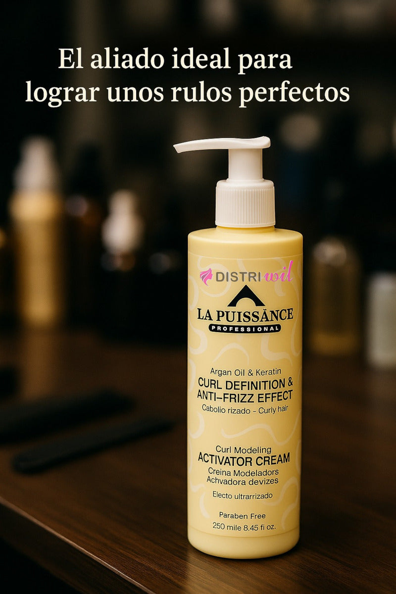 Crema Peinar Rulos Modeladora Curly La Puissance X250ml Ideal Uso Profesional Estetica Peluqueria Salon Belleza - Rulos Hidratados Brillosos Nutridos