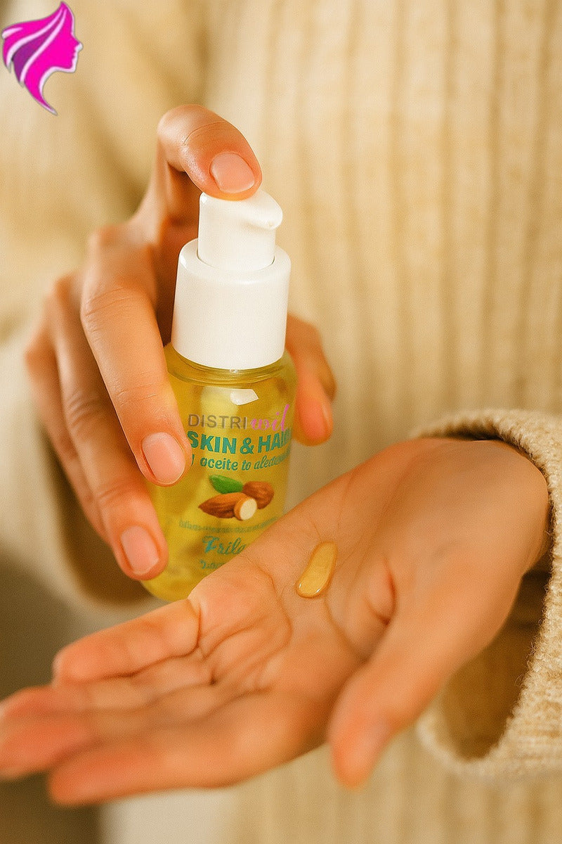 Booster Aceite De Almendras Serum Skin Y Hair Frilayp X50cc Hidratante Para Piel Y Cuerpo - Ideal Pieles Resecas - Cabellos Deshidratados Y Opacos - Suavidad Nutricion Brillo