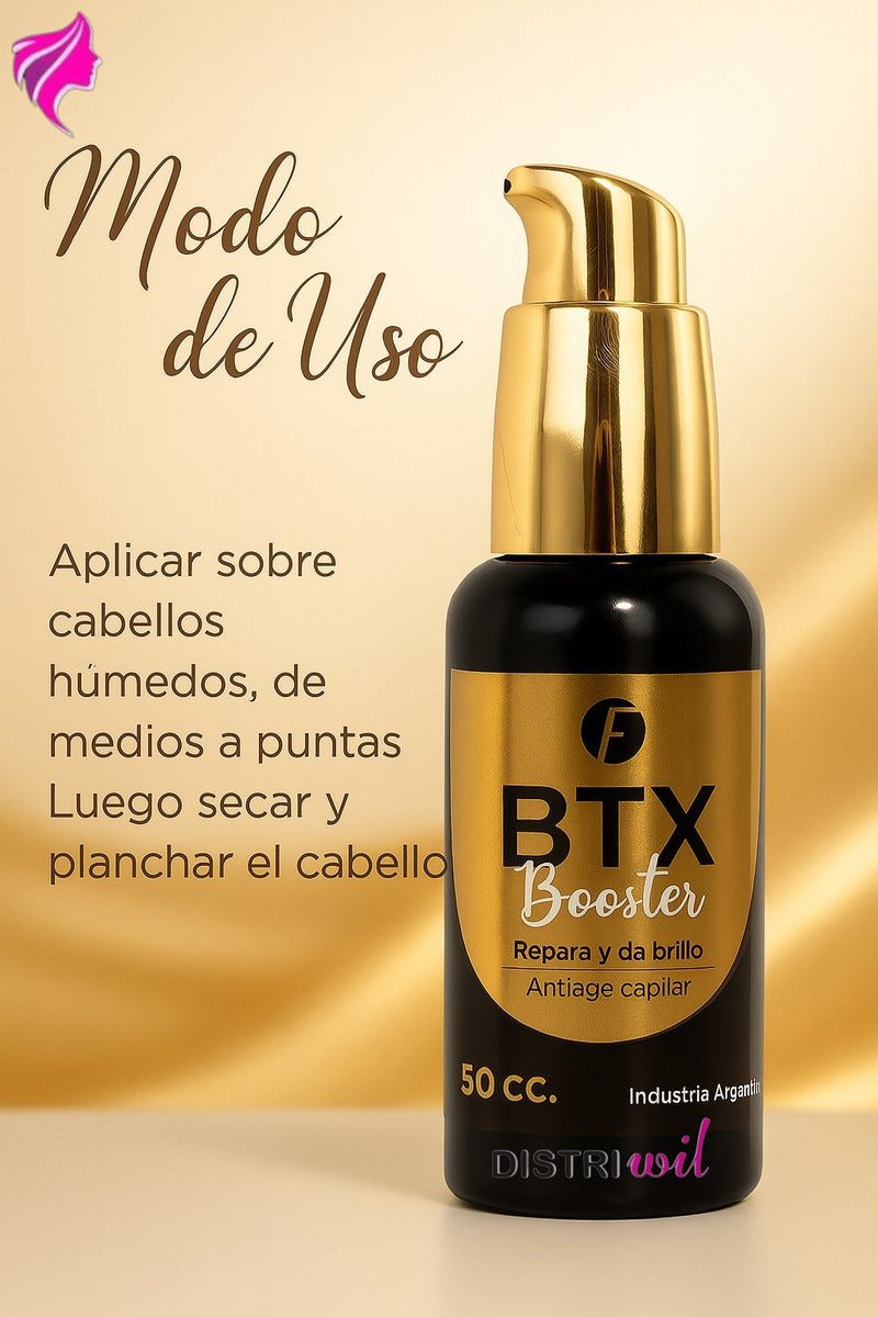 Kit Hidratante Booster Keratina + Booster Btx Frilayp X50cc Repara Y Da Brillo Antiage - Reestructurante Suavidad Nutricion Brillo Humectacion Hidratacion Uso Profesional