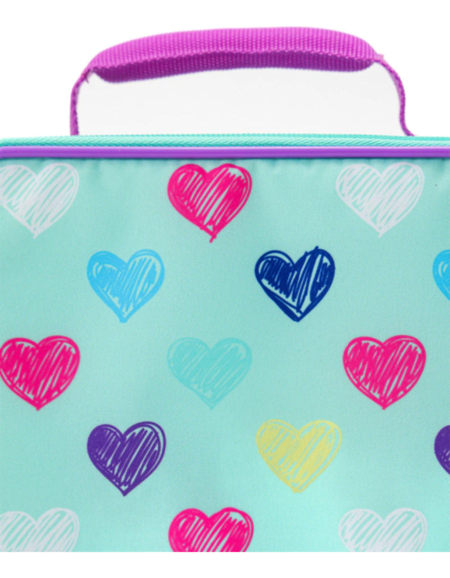 Thermos Lunchera Soft Con Cierre Corazones Celeste