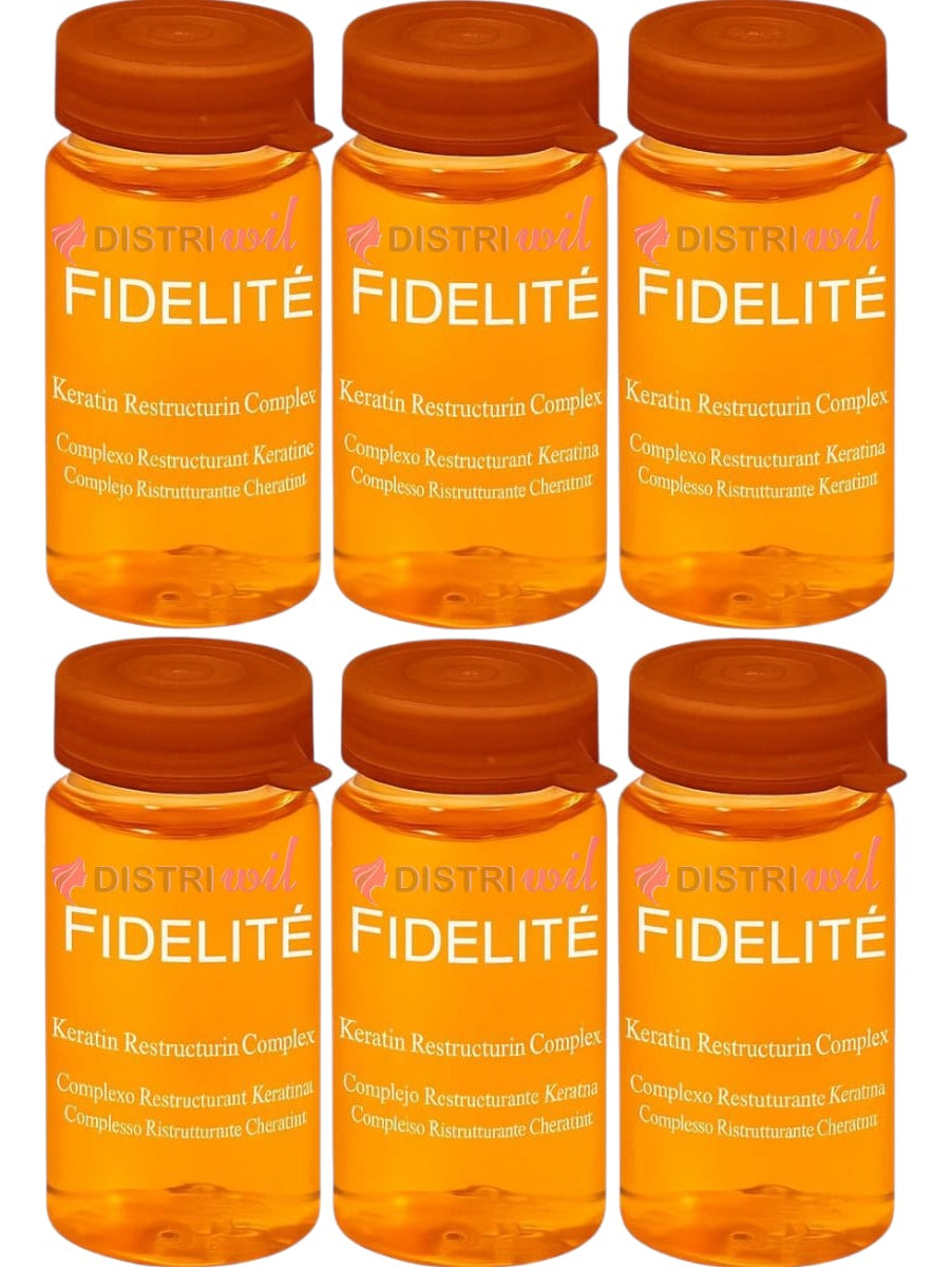 Caja De Ampollas Complejo Keratina Renueva Los Nutrientes Esenciales Del Cabello Brillo Suavidad Hidratante Fidelite X12 Unidades Uso Profesional Premium Salon Belleza