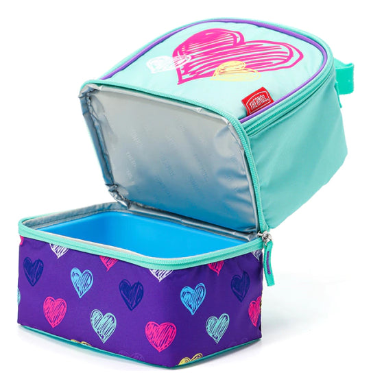 Lonchera Termica Thermos Kids Corazones Escolar Violeta