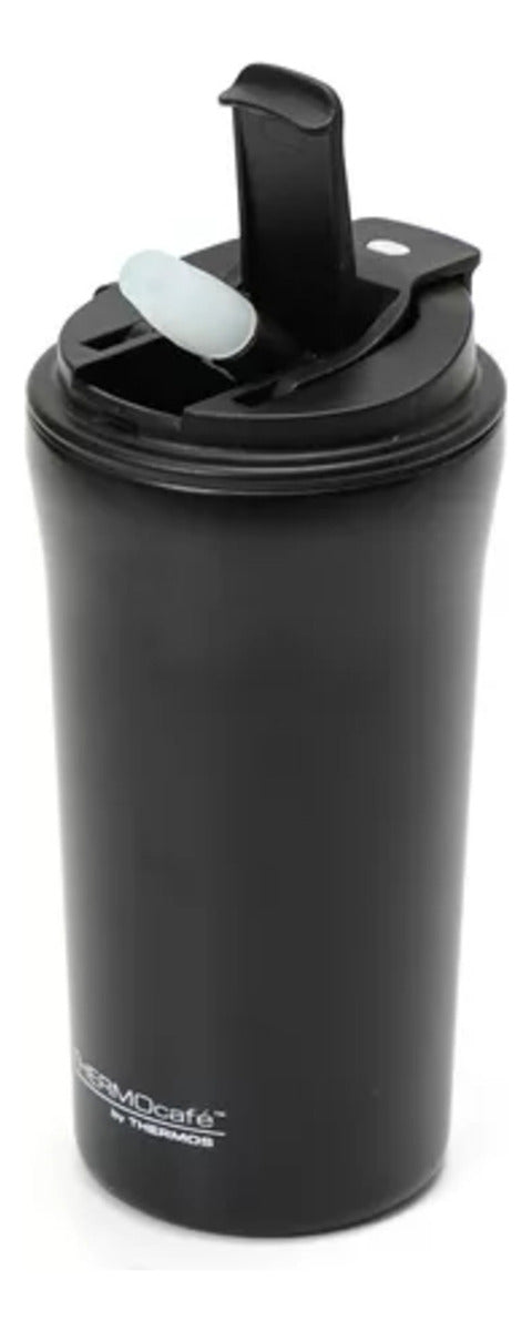 Vaso Termico Thermos X500ml Doble Tapa Sorbete Y Abatible Negro