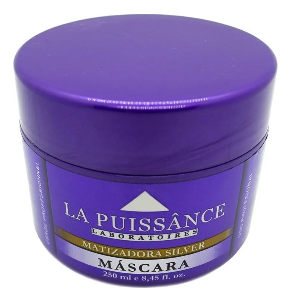 Tratamiento Capilar Matizador La Puissance Silver X250ml Ideal Uso Profesional Estetica Peluqueria Salon - Elimina Tonos Amarillos Para Un Rubio Natural